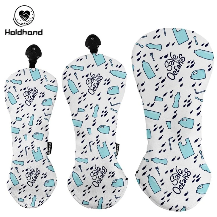 Personalized Golf Club Covers: PU Leather Flower Design + Logo Printing high quality