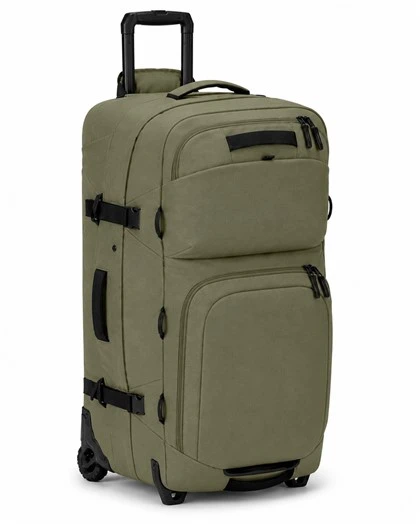 Borsa da viaggio con rulli verde muschio