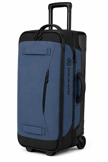 Borsone da viaggio premium con rotelle blu ardesia