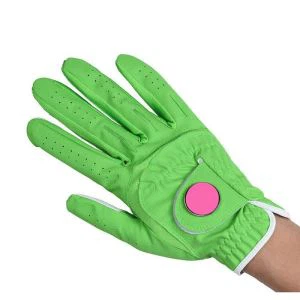Guanti da golf traspiranti con logo verde e rosa personalizzati OEM Nuovo
